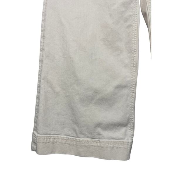 Anthropologie Maeve High Waist Wide-Leg Pants Ivory Size 30 Classic Casual - Picture 5 of 11